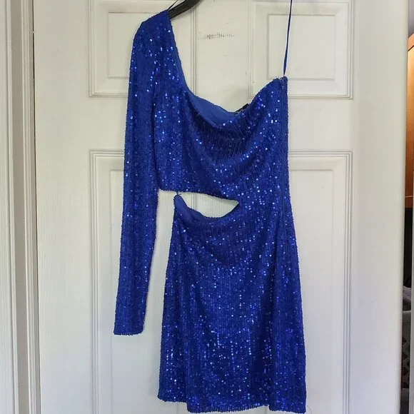 blue windsor hoco dress Leila Sequin Bodycon Mini Dress main image 1